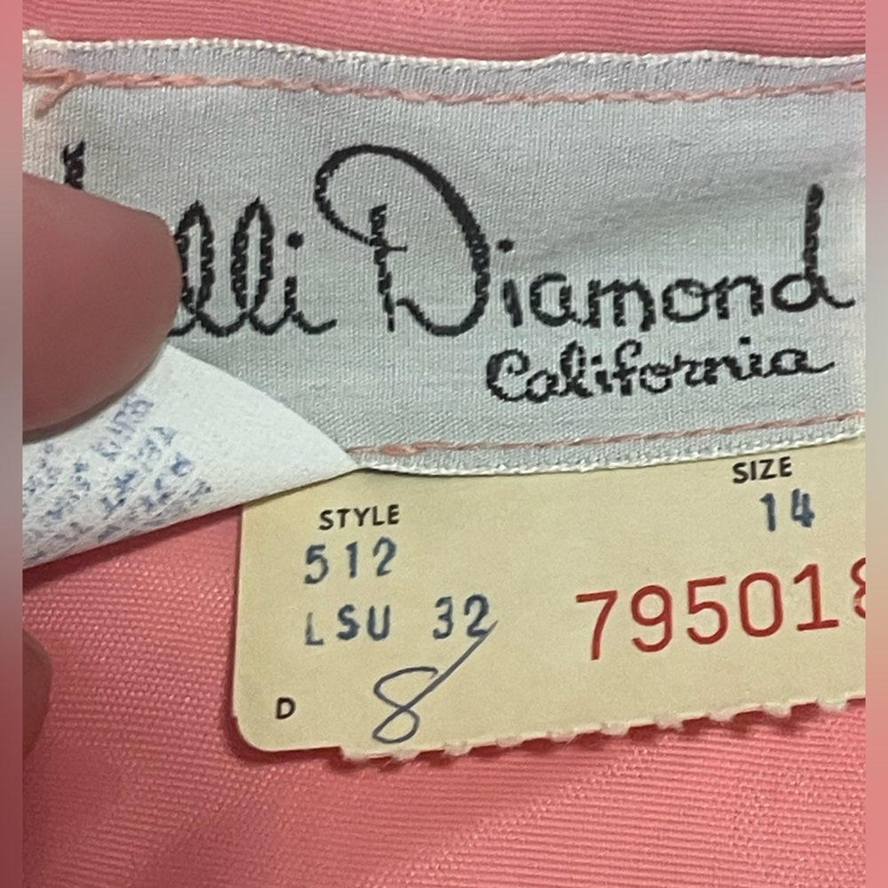 NOS 1950’s Vintage maxi Embroidered polka dot Prom Dress - Picture 7 of 9